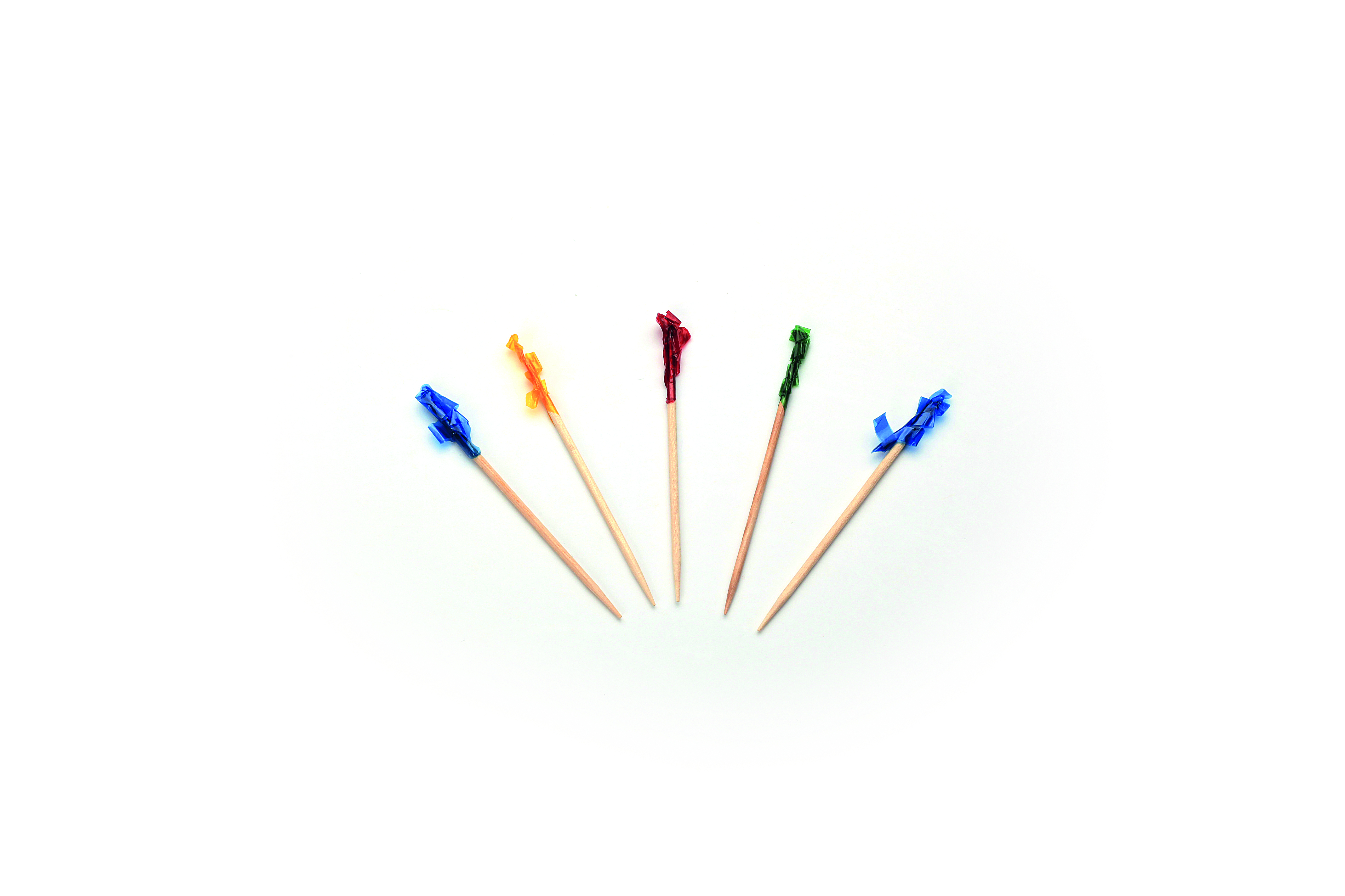 Pincelet /prikker hout gekleurde franje 7cm 35020