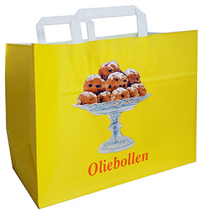 Draagtas papier 26x17x26cm Oliebollen (doos à 400st)
