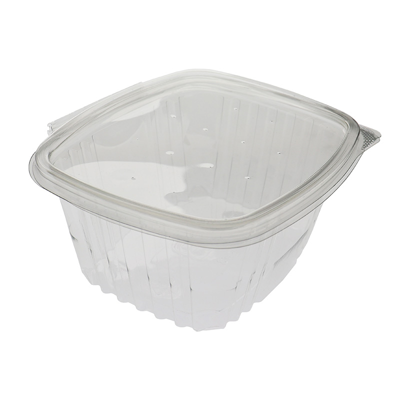 Bak +vast deksel APET 500ml BD3 140x125x65mm transparant (doos à 480st)
