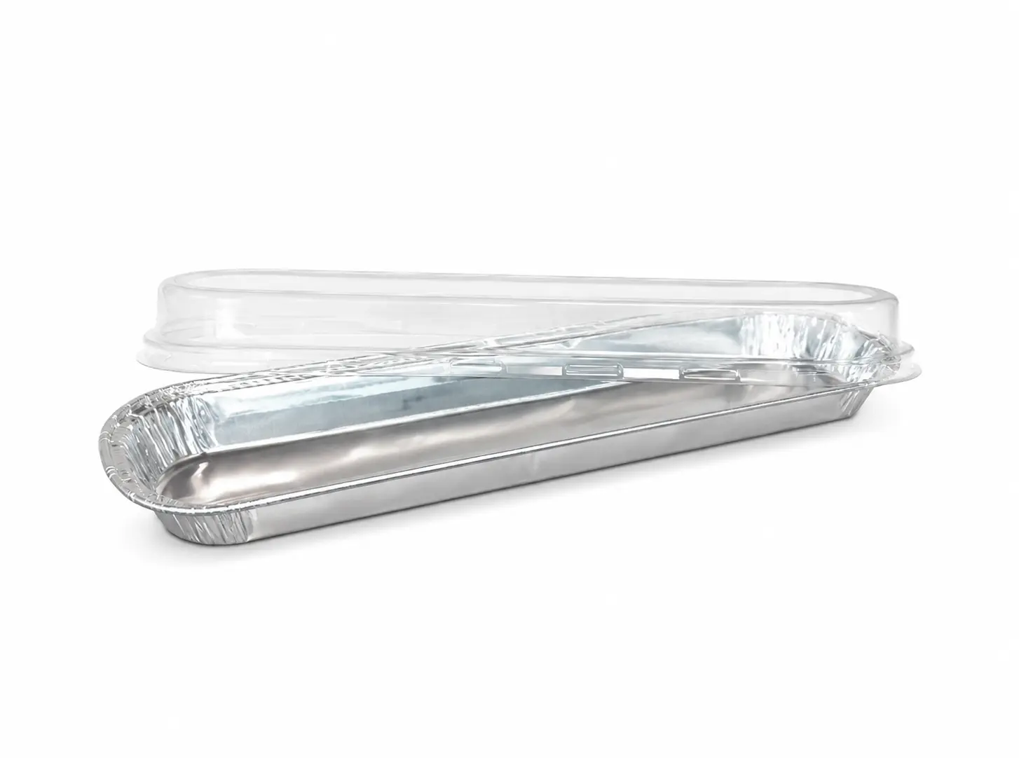 Aluminium schaal 280x80x23mm tbv wrap   (doos à 1000st)