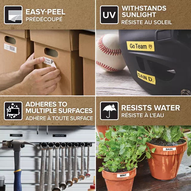 Dymo Labeltape D1 9mmx7m - Zwart/Groen