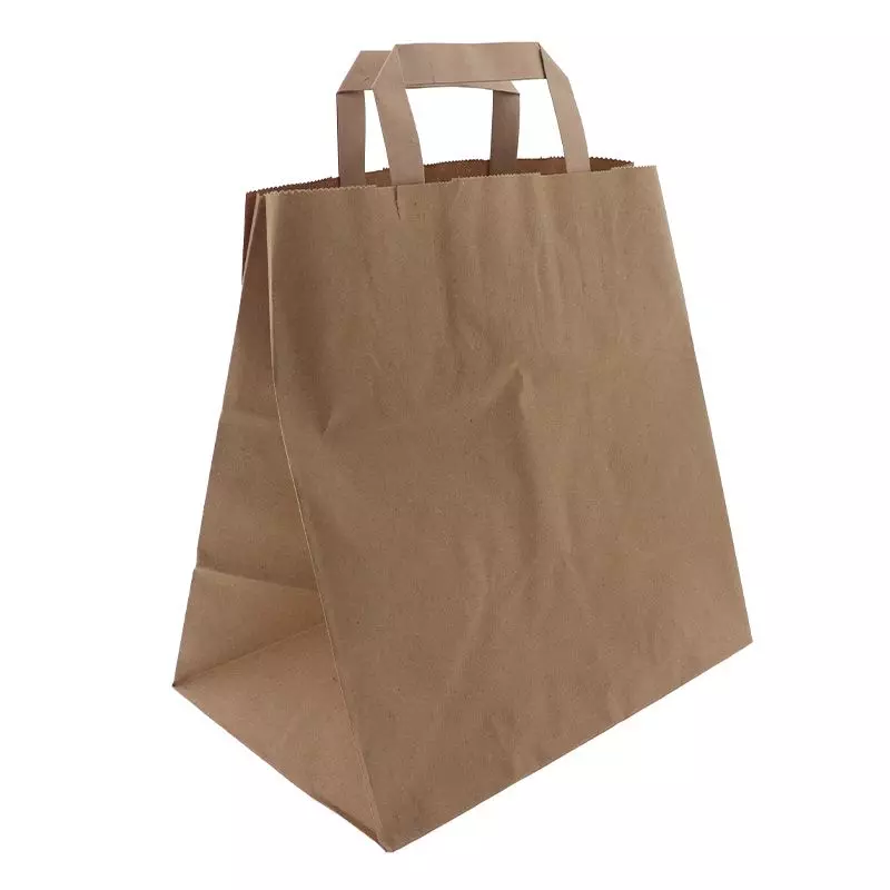 Papieren Draagtas 26x17x25cm Met Plat Handvat Bruin