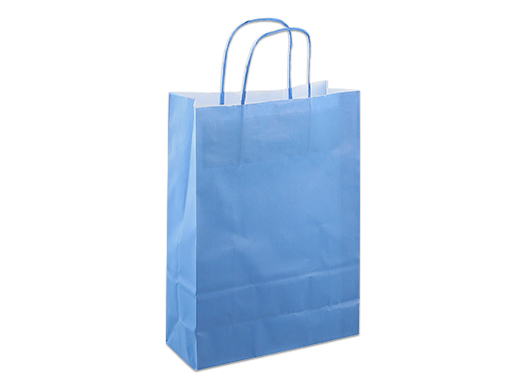 Papieren Draagtas 22x10x31cm Met Gedraaid Handvat Lichtblauw