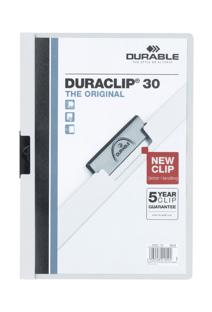 Klemmap Durable 2200 A4 Pl/TR 3mm wit