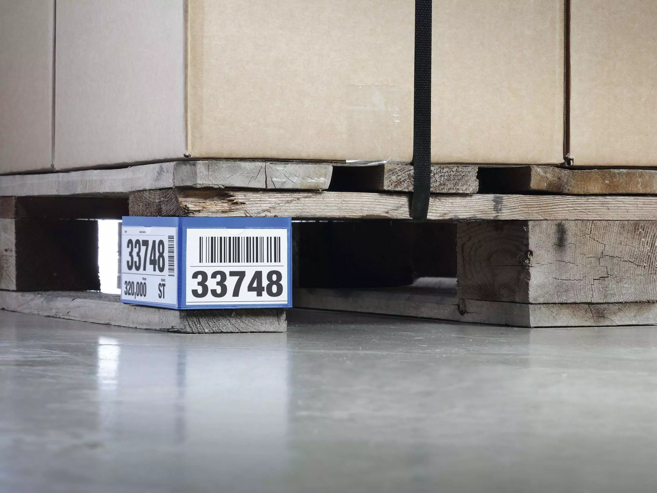 Etikethouder voor palletvoet 145x75mm Blauw