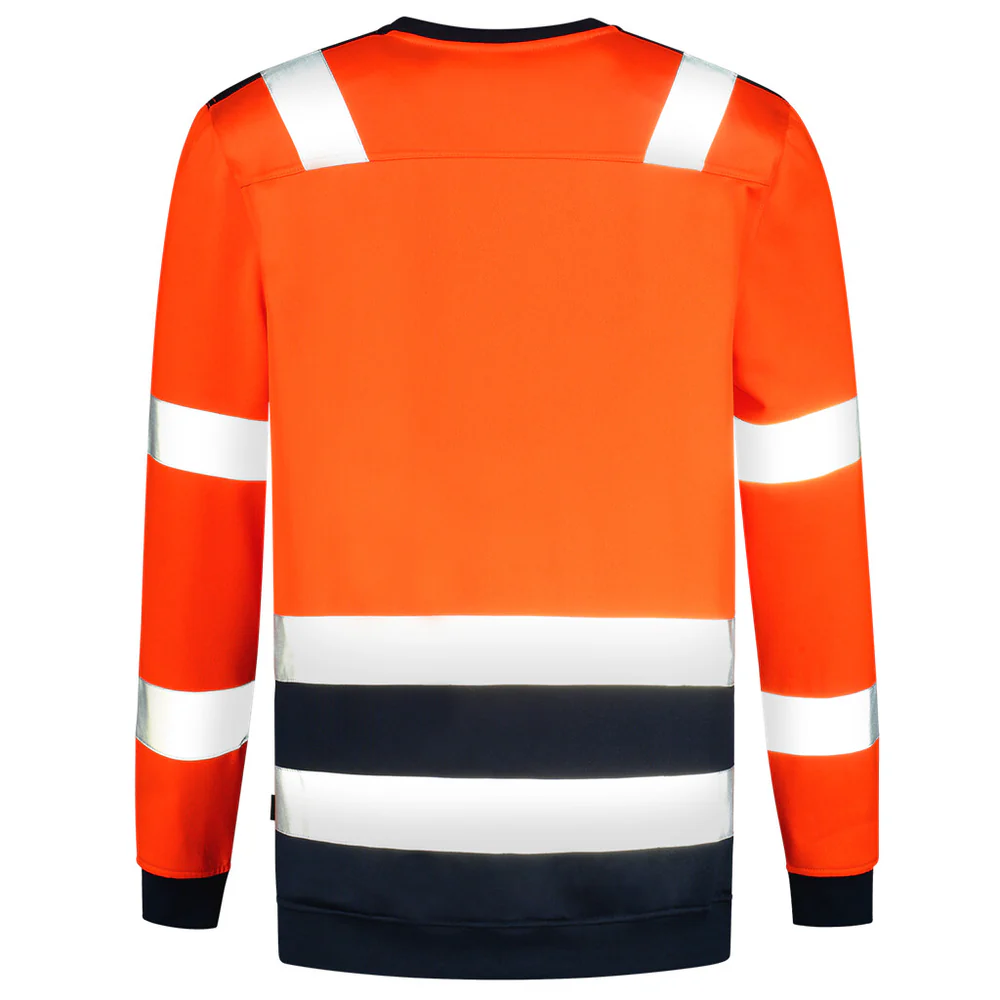 Sweater high vis Bicolor fluor oranje - marine