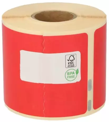 Label Dymo 99014 compatible etiket 54x101mm rood (rol à 220st)