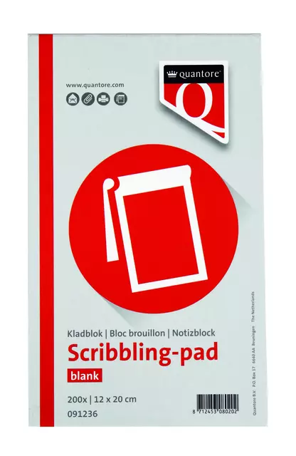 Kladblok 12x20 cm 200 Vellen Quantore