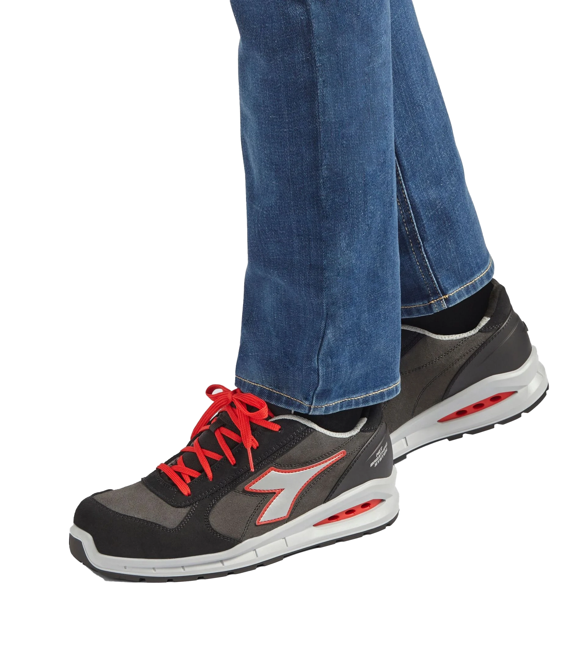 Diadora Run Net Airbox Low S3 Veiligheidsschoen - Zilver/Rood