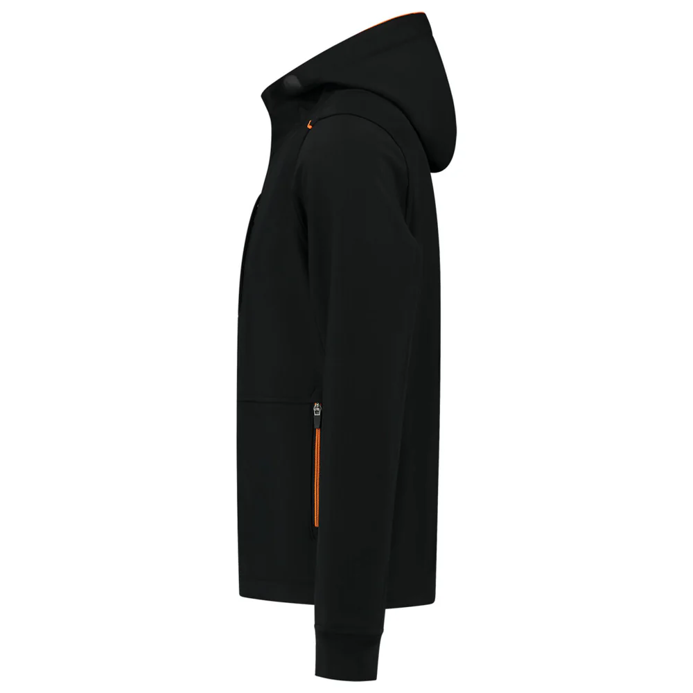 Softshell Capuchon Accent zwart/oranje