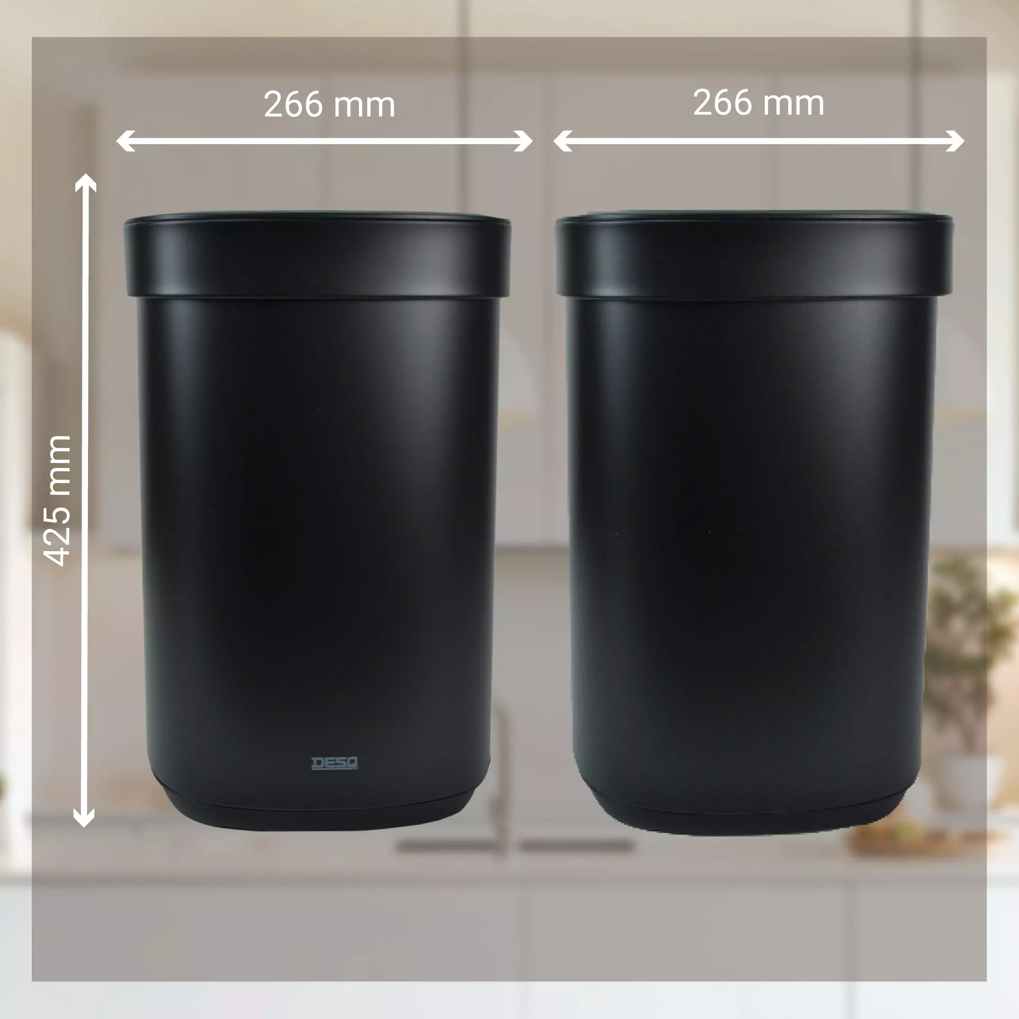 Afvalbak 20 Liter Metaal - Zwart - Desq Afvalbak 20 Liter Metaal - Zwart - Desq