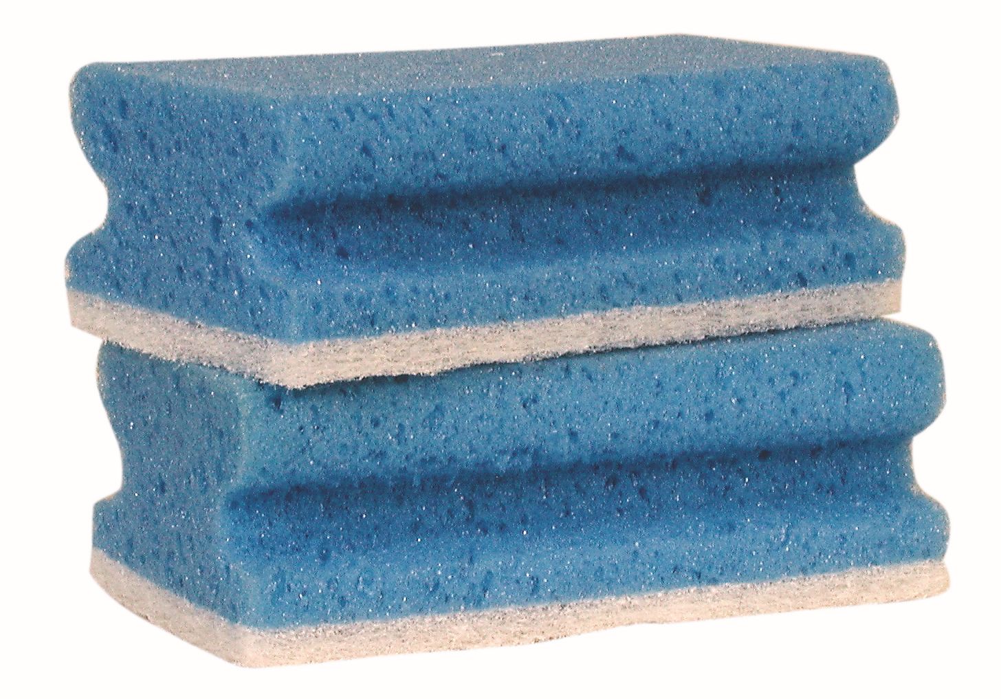 Schuurspons met greep blauw/wit (pak à 10st)