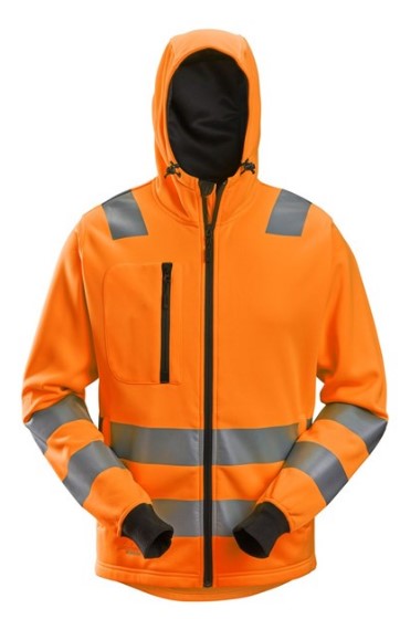 Hoodie met rits High-Vis AW 8039 oranje