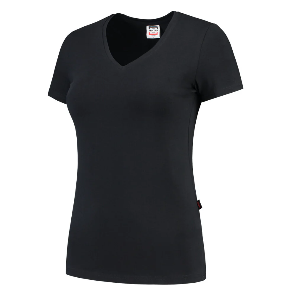 T-shirt dames V-hals marine TVT190