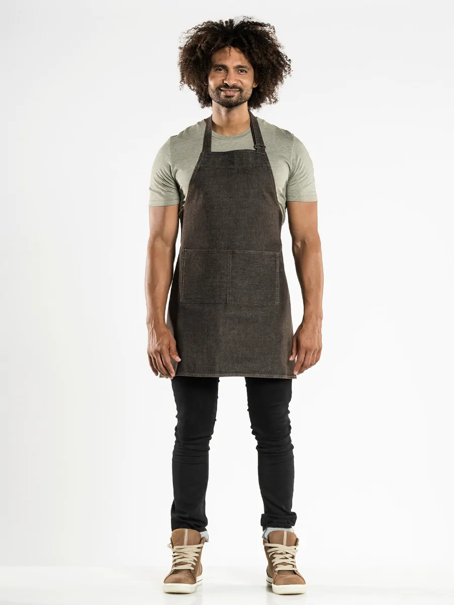 Sloof Bib Apron Base Brown Denim
