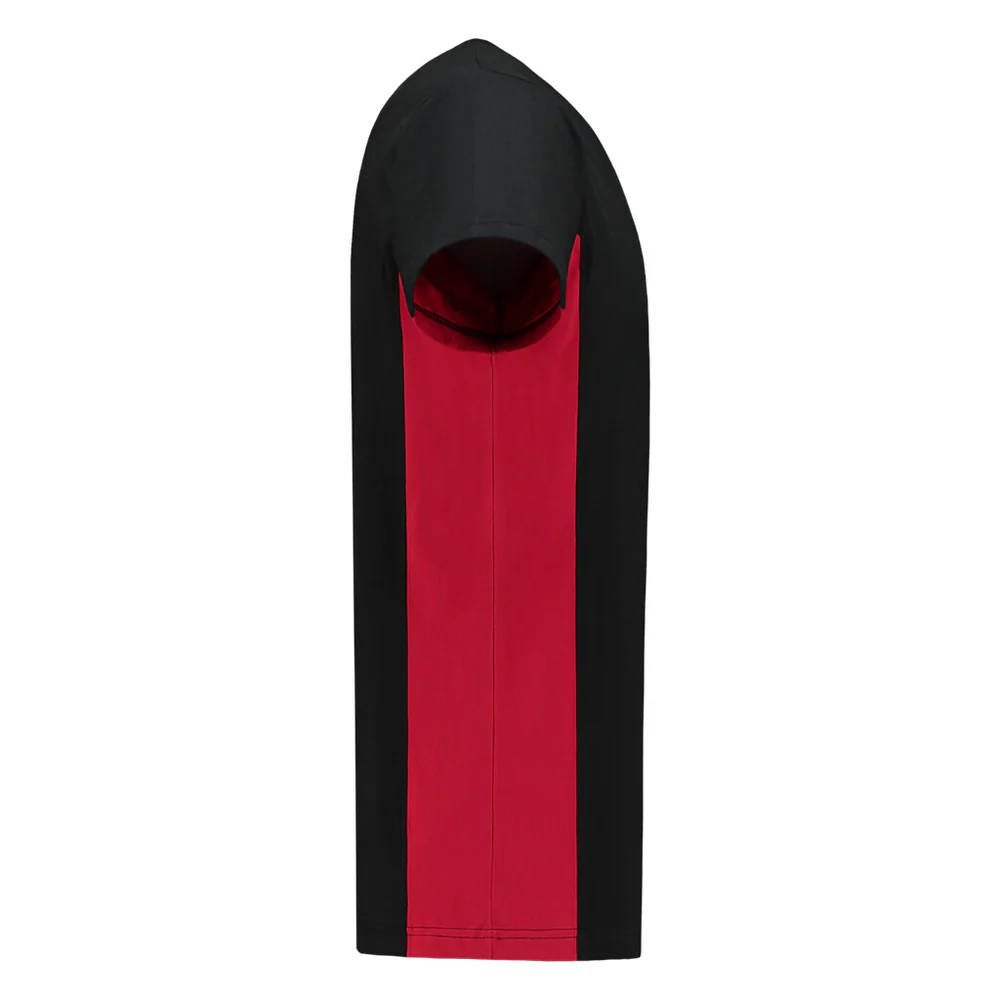 T-shirt bicolor zwart/rood