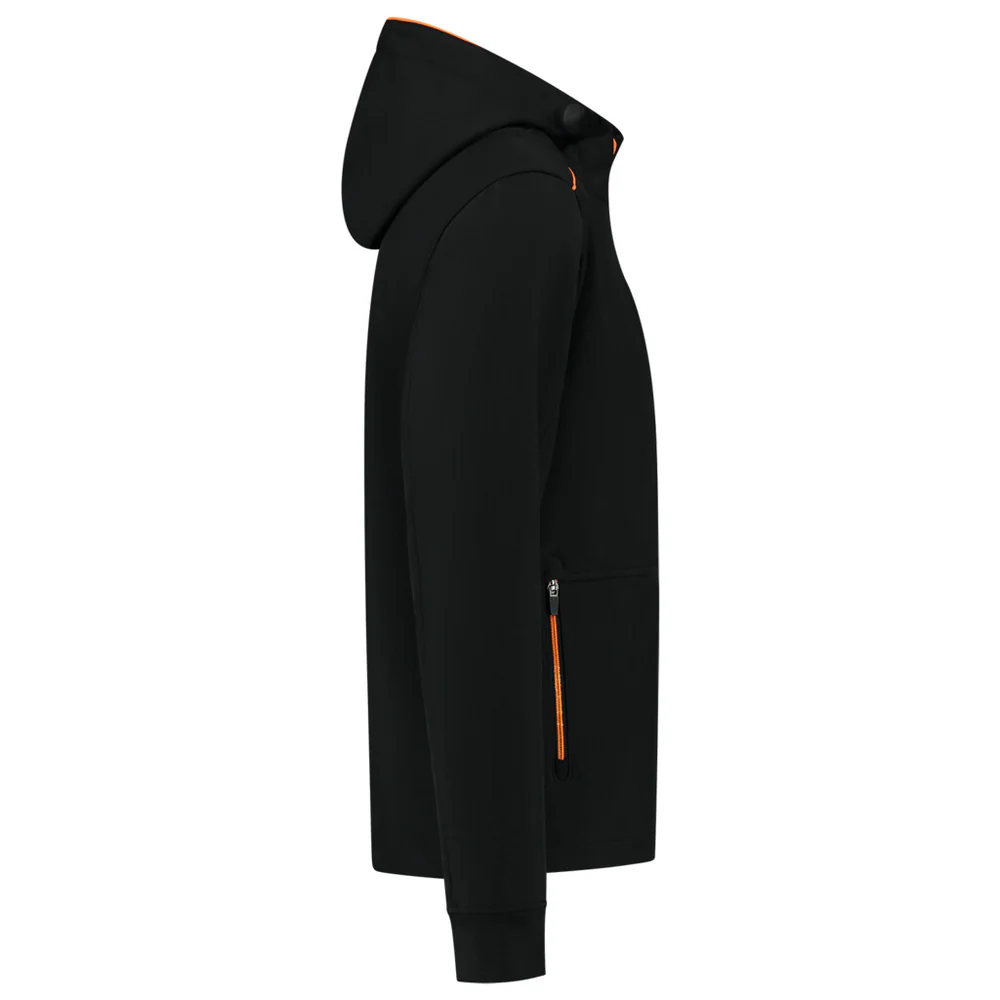 Softshell Capuchon Accent zwart/oranje