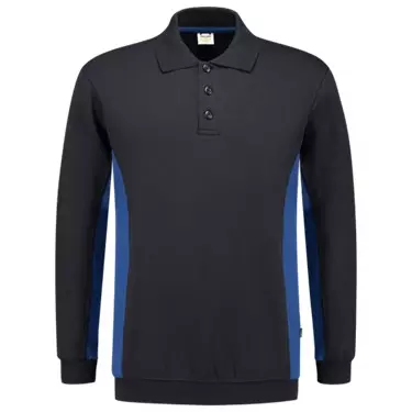Polosweater Bicolor marine/royalblauw