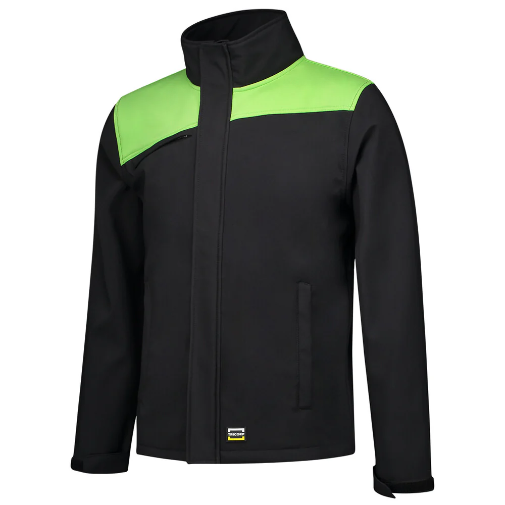 Softshell bicolor Naden black/lime