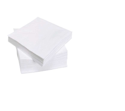 Servet 1-laags 33x33cm wit 4-vouw (doos à 36x100st)