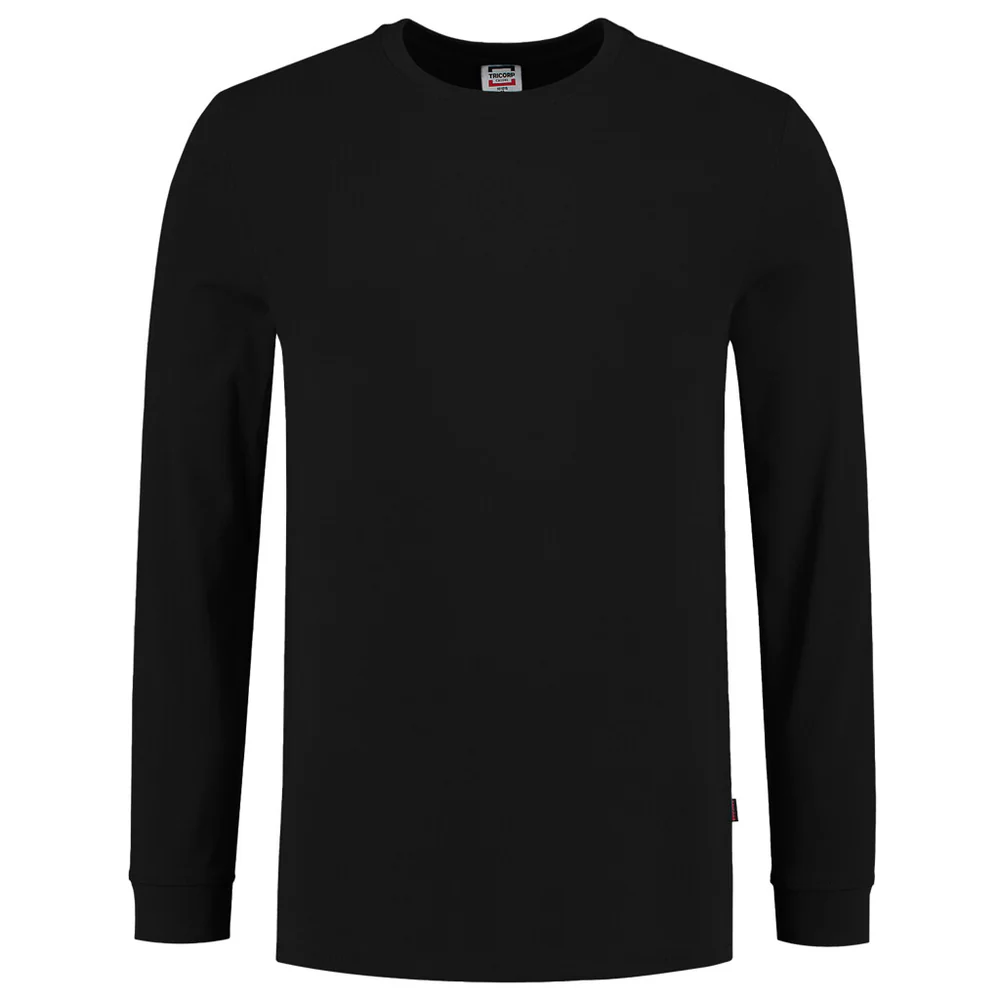 T-shirt lange mouw 60Â°C wasbaar zwart