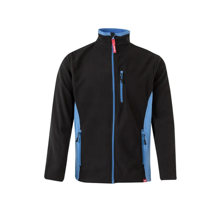 Fleecejas Velilla duocolor zwart/blauw