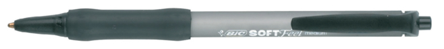 Balpen Bic Soft Feel Clic zwart (doos à 12st)