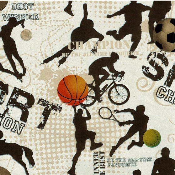 Cadeaupapier Sport Kraft 50cmx200m