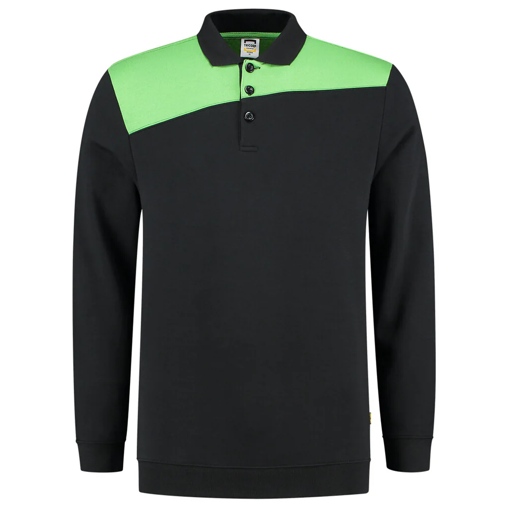 Polosweater Bicolor Naden Black/Lime