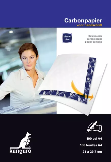 Carbonpapier Kangaro A4 21x29,7cm 100 vel Blauw