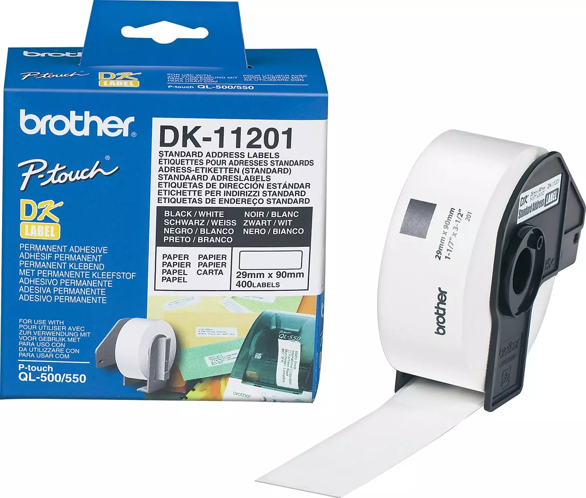 Brother Label Etiket 29mmx90mm Wit 400 stuks