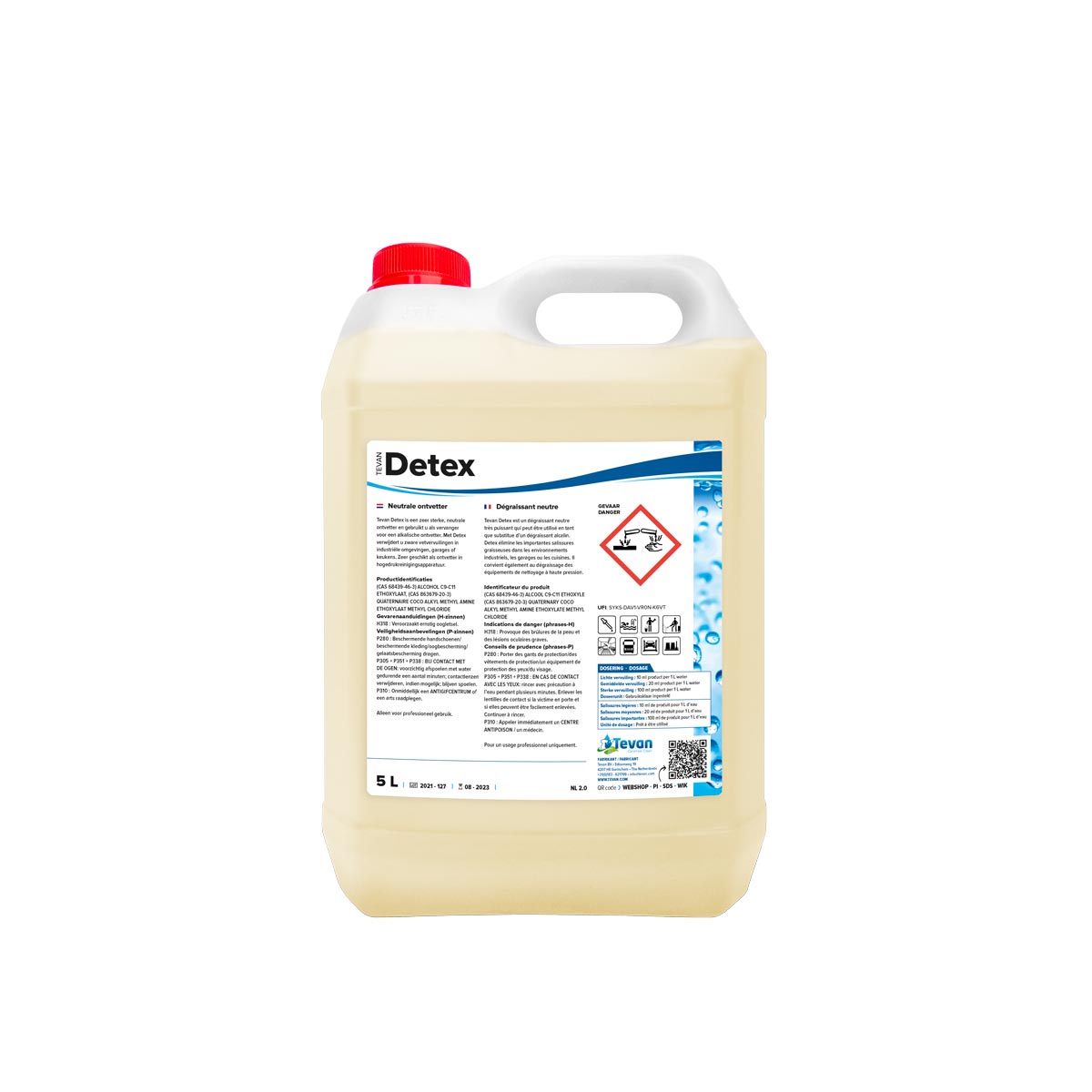 Ontvetter Tevan Detex 5 liter PH-neutraal