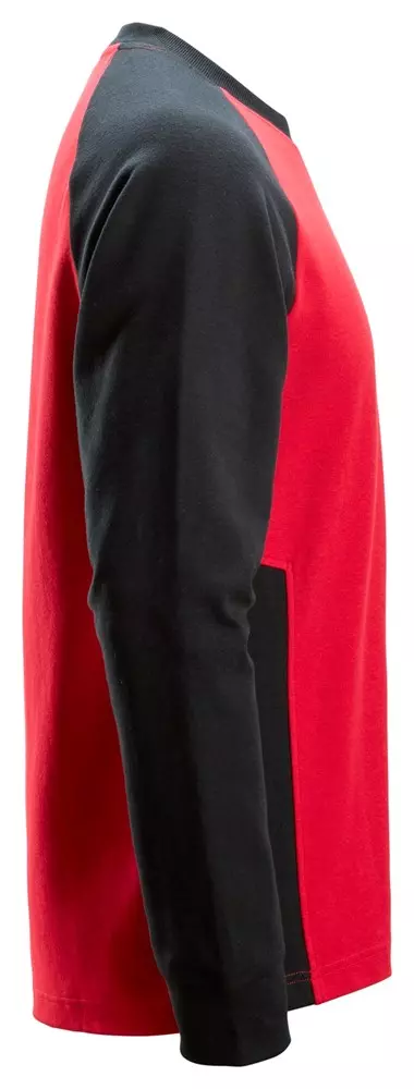 Sweatshirt tweekleurig chili rood/zwart 2840