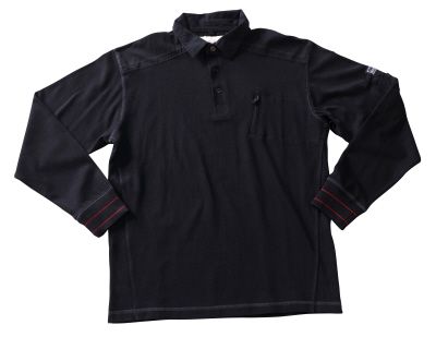 Polo lange mouw zwart Ios Mascot