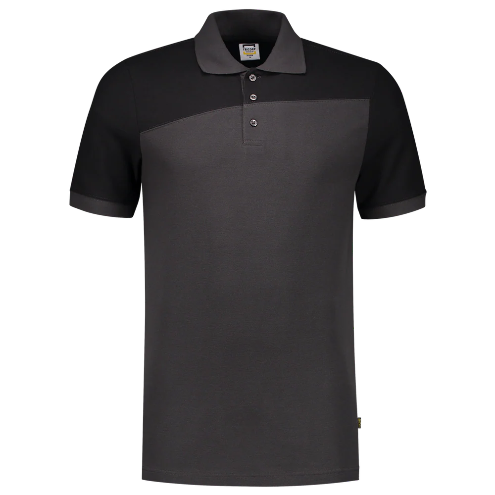 Polo Bi-color naden donkergrijs/zwart