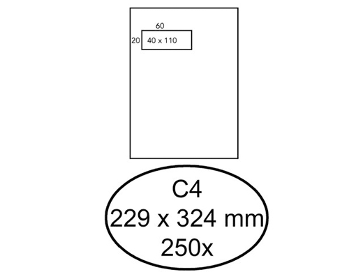 Envelop C4 venster links 120Gr wit 229x324mm