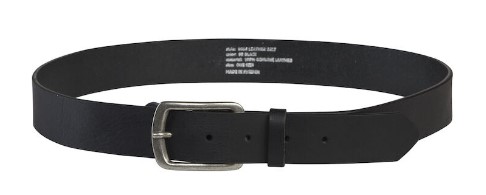 Lederen riem 120cm zwart