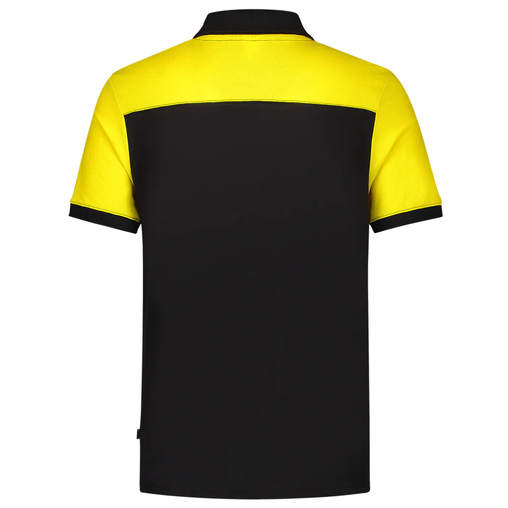 Polo bicolor naden zwart/geel