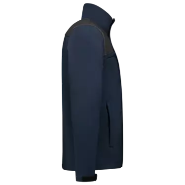 Softshell bicolor naden inktblauw/ donkergrijs