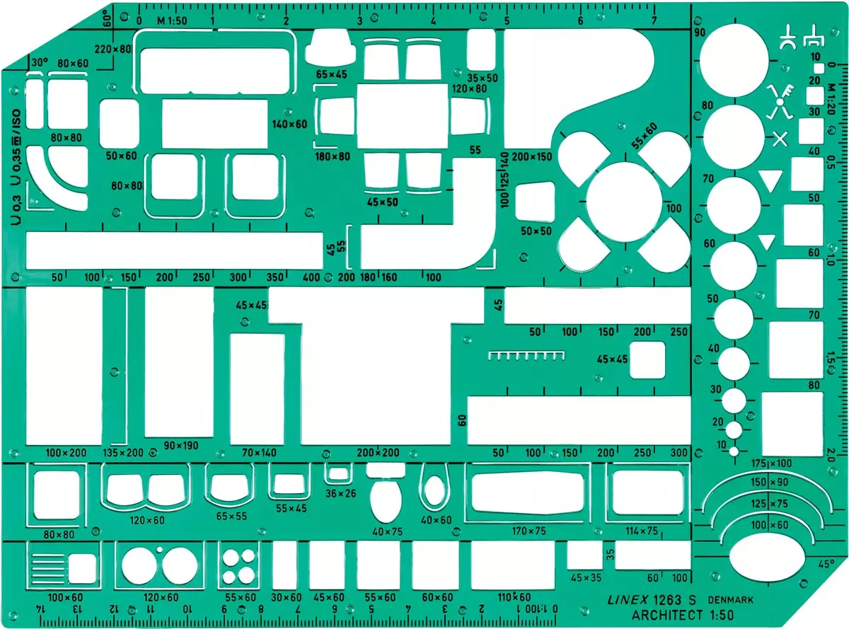 Meubilairsjabloon Linex groen voor uittekenen interieurs