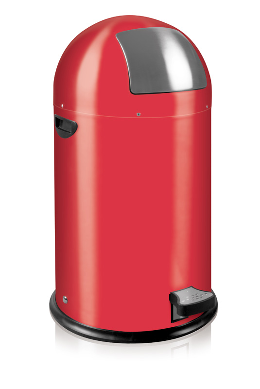 Afvalbak pedaalemmer rond verzinkt 33 liter matzwart 380x435x700mm