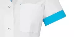 Zorgjas Jill Wit/Azuurblauw De Berkel Dames Mouw