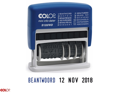 Woord-Datumstempel Colop S120 Mini-Info Dater 4mm