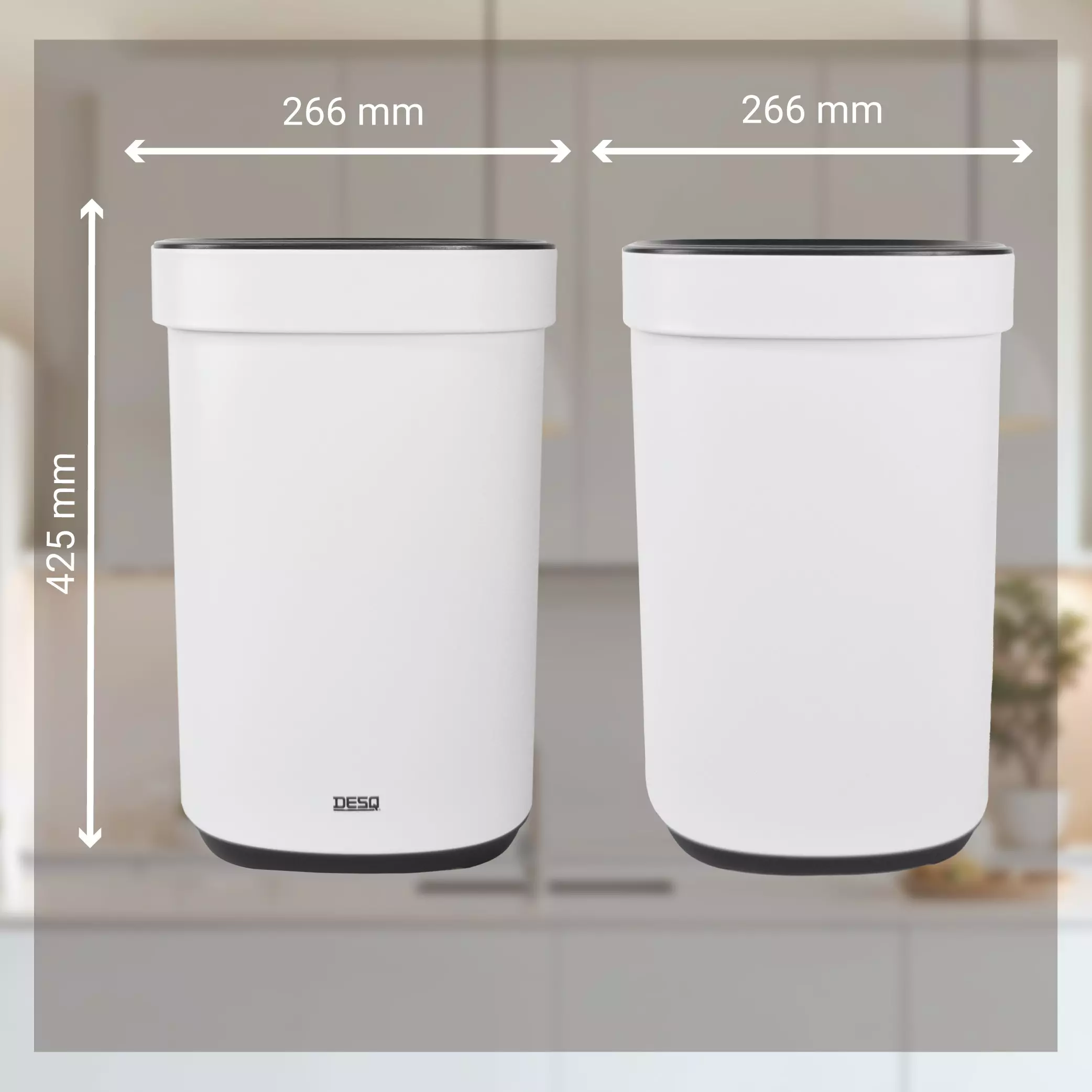 Afvalbak 20 Liter Metaal - Wit/Zwart - Desq Afvalbak 20 Liter Metaal - Wit/Zwart - Desq