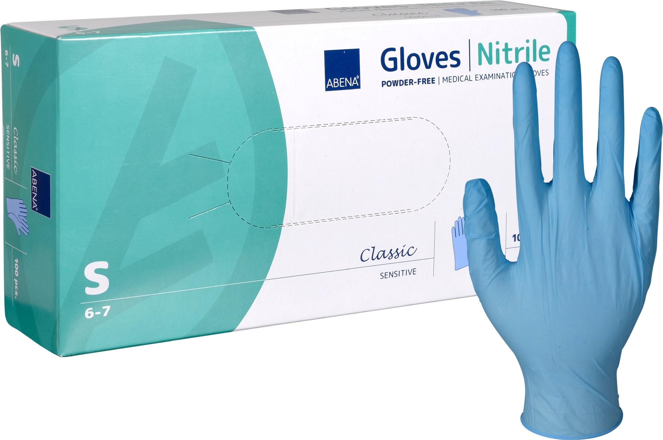 Nitril Handschoen Poedervrij Blauw - Maat S
