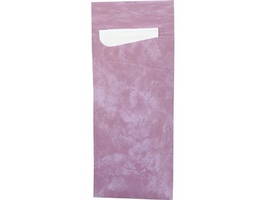 Bestekzakjes met servet Marble Bordeaux 600 stuks 