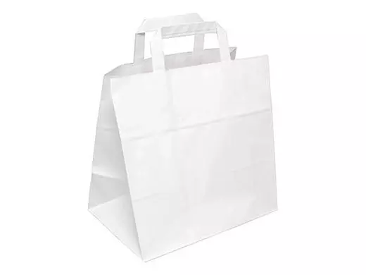 Papieren Draagtas 26x17x25cm Met Plat Handvat Wit