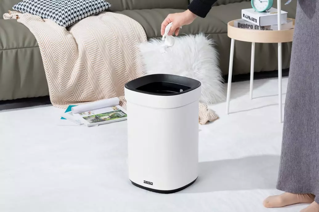 Afvalbak 20 Liter Metaal - Wit/Zwart - Desq Afvalbak 20 Liter Metaal - Wit/Zwart - Desq