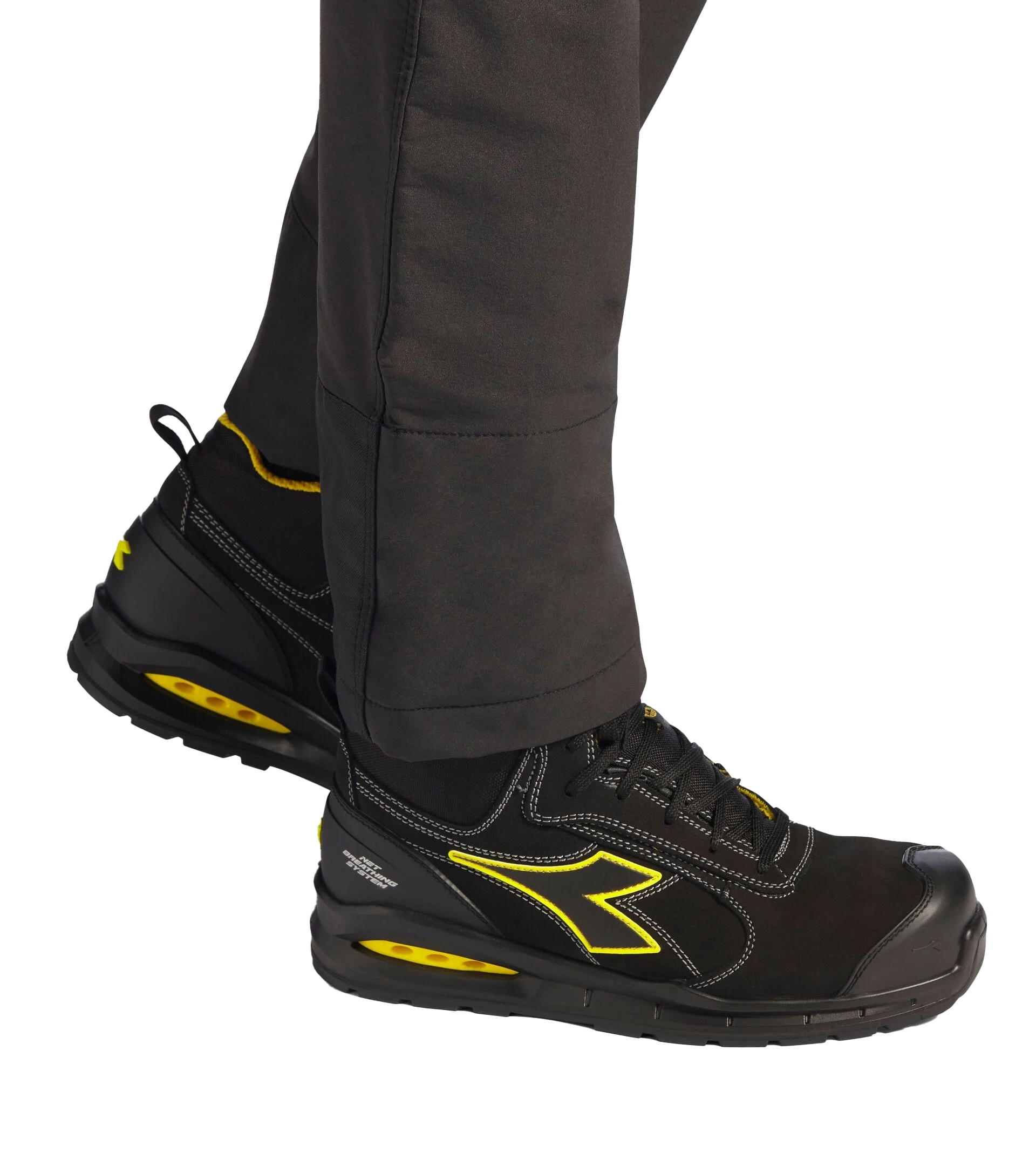 Diadora Run Net Airbox Mid S3 veiligheidsschoen Zwart/Geel